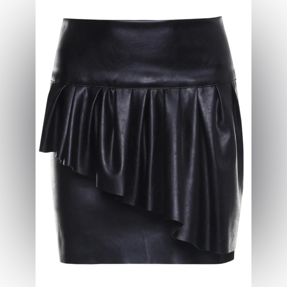 THE KOOPLES | Sky Fancy Faux Leather Ruffle Skirt
